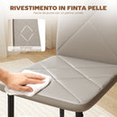 Set di 6 Sedie da Pranzo Moderne 41x50x97 cm con Schienale Alto in Finta Pelle e Acciaio Grigio      