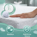 Coprimaterasso Singolo 80x190x27cm in Spugna Jacquard con Elastico Anti Acaro Bianco      