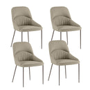 Set 4 Sedie Ginevra 54x63x89 cm in Tessuto Easy-Clean Gambe in Metallo Bronzo Beige      