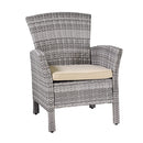 Set da Giardino Divano 2 Poltrone e Tavolino in Polyrattan Amalia Grigio