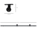 Kit Porta Scorrevole 200x40x0,6 cm con Binari Fermi e Guide in Acciaio Nero  