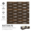 Set Salotto da Giardino 4 Poltrone 2 Poltrone Angolari e 2 Tavolini in Rattan PE Marrone