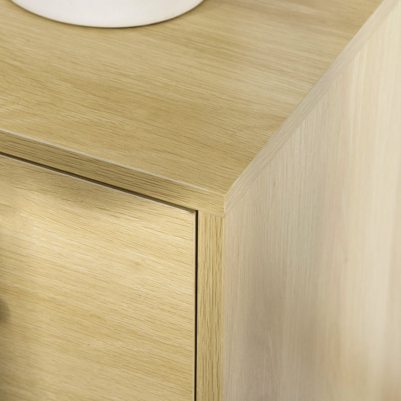 Cassettiera 3 Cassetti 80x40x78 cm in Acciaio e Legno Naturale