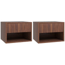 Set 2 Comodini con Cassetto e Ripiano a Giorno 40x34x29 cm in Legno Marrone  