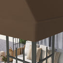 Copertura per Gazebo da Giardino 298x298 cm in Tessuto Oxford 600D con Fori di Drenaggio Marrone   