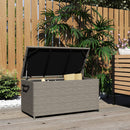 Baule da Esterno 102x52x52 cm Capacità 184L Rivestimento Interno Impermeabile Effetto Rattan Grigio  