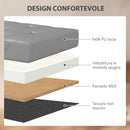 Panca Contenitore Pieghevole 84L 76x38x38 cm in Finta Pelle Grigio