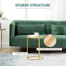 Divano 3 Posti 195x88x76 cm in Acciaio e Tessuto Vellutato Verde