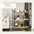 Carrello da Cucina 79x38x95 cm con Ruote in Truciolato e Acciaio