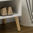 Scarpiera da Ingresso con Seduta Imbottita e Armadietto 80x33x49 cm Bianco  