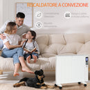 Stufetta Elettrica 2000W 75x31x66,5 cm con Timer e Impostazioni di Calore Bianco