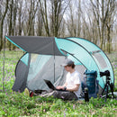 Tenda da Campeggio 3 Persone a Cupola Pop-Up Automatica a Igloo 286x209x122 cm in Poliestere Azzurro