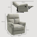 Poltrona Reclinabile 140°  con Poggiapiedi 84x91x102 cm in Microfibra Grigio  