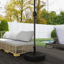 Base per Ombrellone Rotonda Ø56 cm per Pali da Ø3,8 e Ø4,8 mm Riempibile con Acqua e Sabbia in Plastica Nero  