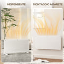 Riscaldatore a Convezione 2000W da Pavimento o a Parete con Telecomando e Timer Bianco 