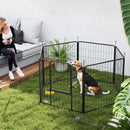 Recinto per Cani a 6 Pannelli Modulabili da 80x1,5x80A cm con Porta di Ingresso in Acciaio Nero    