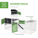 Pollaio da Giardino con Nido per Cova e Area Esterna 214x101x 91,5 cm Grigio  