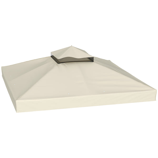 acquista Copertura per Gazebo da Giardino 300x 300 cm Tetto Sostitutivo UPF30+ a 2 Livelli in Poliestere Crema