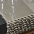 Set Salotto da Giardino Divano Angolare Poltrona e Tavolino in Rattan PE Grigio