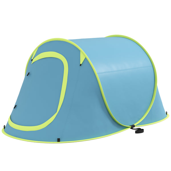 acquista Tenda da Campeggio Pop Up Impermeabile con Accessori e Borsa di Trasporto 245x148x105 cm in Poliestere Blu