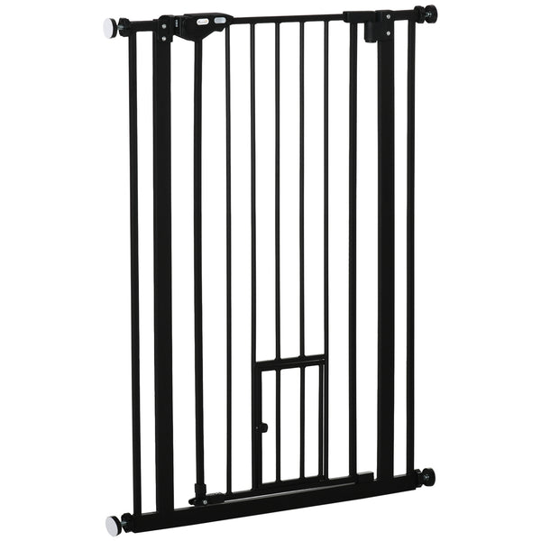 acquista Cancelletto di Sicurezza Alto con Porta Piccola e Chiusura Automatica 74-80x104 cm Nero