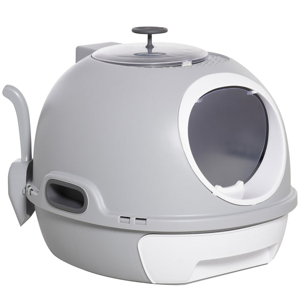 prezzo Lettiera per Gatti Chiusa con Vassoio Estraibile 47x55x44 cm 2 Ingressi e Paletta Grigio