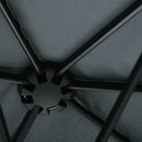 Ombrellone Semicircolare 200x190x240 cm con Tettuccio Anti UV Grigio   