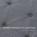 Testiera Letto Matrimoniale Imbottita Design a Bottoni 160x7x120 cm Tessuto Effetto Lino Grigio