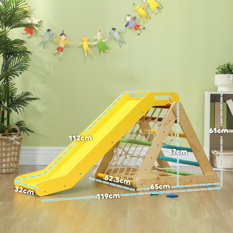 Gioco per Bambini 5 in 1 Corda Arrampicata Scivolo Sacchi e Triangolo Montessori     