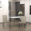 Set 2 Sedie Imbottite 43x58x90 cm in Tessuto Marrone Chiaro