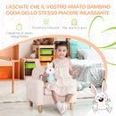 Poltroncina per Bambini con Design a Coniglio 53x47x54,5 cm Gambe in Legno Crema