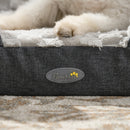 Cuccia Imbottita per Cani Taglia Media con Cuscino Rimovibile Lavabile 90x69x21cm Grigio Carbone 