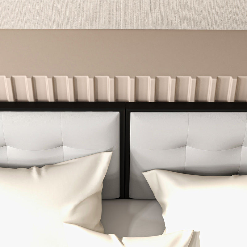 Testiera Letto Matrimoniale in Microfibra Imbottita Trapuntata a Bottoni per Letti da 180cm  Grigio Chiaro