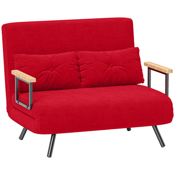 online Divano Letto Schienale Regolabile 102x73x81 cm in Velluto Rosso