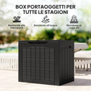 Baule Porta Attrezzi da Esterno 56x41x50 cm Impermeabile Nero   