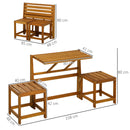 Set Tavolo e 3 Sedie da Giardino Pieghevoli in Legno Teak