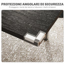 Tavolo Allungabile 4-6 Posti 120-160x70x75 cm Piano in MDF con Protezione Angoli Nero   
