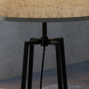 Lampada da Terra Ø42x166 cm in Metallo e MDF Nero e Marrone