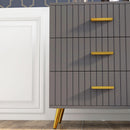 Cassettiera 3 Cassetti Design Moderno 60x40x71,5 cm in Legno e Alluminio Oro e Grigio Scuro 