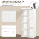 Libreria Moderna a Cubi con 7 Ripiani 50x24x106 cm in Legno Truciolato Bianca