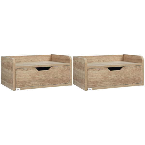 sconto Set 2 Comodini Sospesi 40x30x19,5 cm in Truciolato Naturale