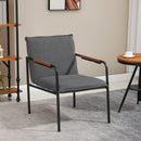 Sedia Imbottita 65,5x85x85 cm  in Tessuto Effetto Lino Grigia