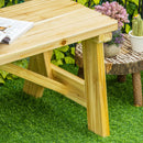 Panchina da Giardino  2 Posti a Doghe con Schienale Alto 116x56x80 cm in Legno Naturale