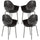 Set 4 Sedie Impilabili con Piedini Antiscivolo 59x55x84 cm in Plastica Nero