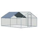 Pollaio Gabbia per Galline 300x400x195 cm in Metallo con Copertura in Tessuto Oxford Argento