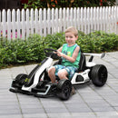 Go Kart Elettrico per Bambini 24V con Seggiolino Regolabile Bianco