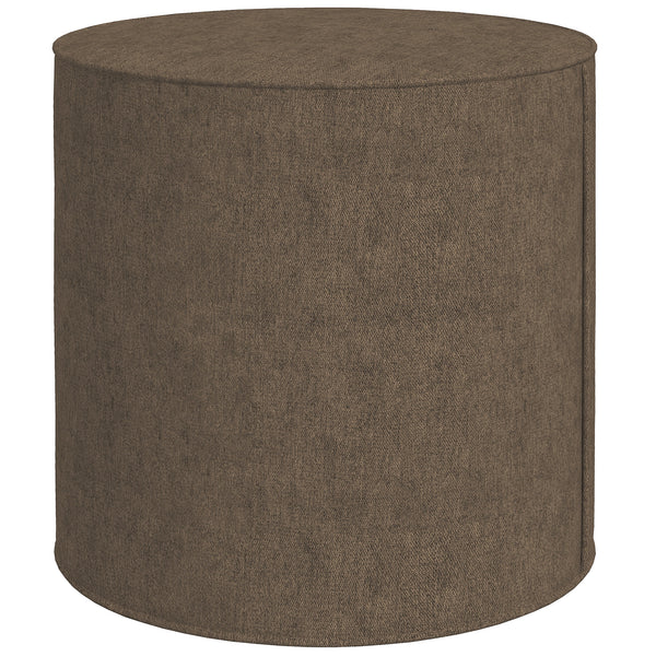 acquista Pouf Poggiapiedi 41x41 cm Rivestimento Rimovibile Tessuto Effetto Lino Marrone