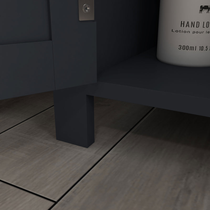 Mobile Sottolavello da Bagno 60x30x60 cm in Truciolato e MDF Grigio