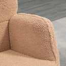 Poltrona a Dondolo Imbottita Rivestimento Bouclé 71x98x101 cm Marrone  