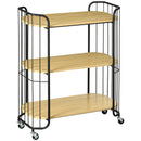 Carrello da Cucina 79x38x95 cm con Ruote in Truciolato e Acciaio